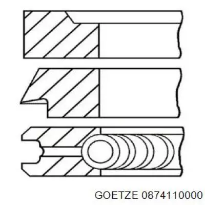 0874110000 Goetze juego de aros de pistón para 1 cilindro, std