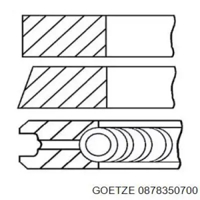 08-783507-00 Goetze juego de aros de pistón para 1 cilindro, cota de reparación +0,50 mm