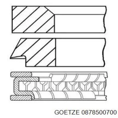 08-785007-00 Goetze juego de aros de pistón para 1 cilindro, cota de reparación +0,50 mm