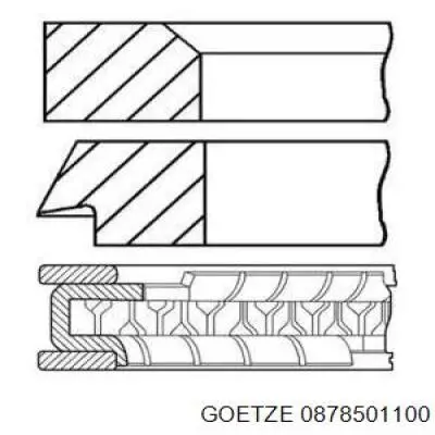 08-785011-00 Goetze juego de aros de pistón para 1 cilindro, cota de reparación +1,00 mm