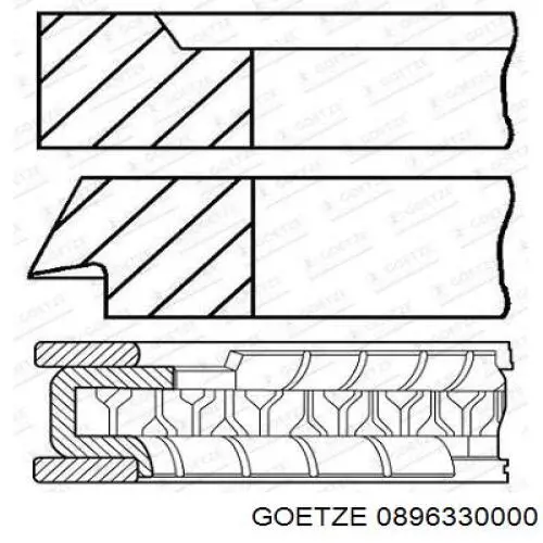 0896330000 Goetze Juego de anillos de pistón para 1 cilindro, STD