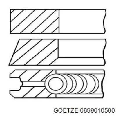 08-990105-00 Goetze juego de aros de pistón para 1 cilindro, cota de reparación +0,25 mm