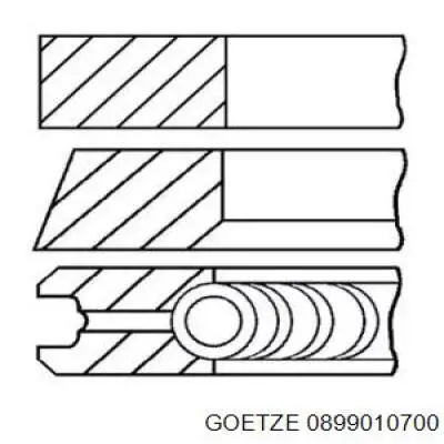 08-990107-00 Goetze juego de aros de pistón para 1 cilindro, cota de reparación +0,50 mm