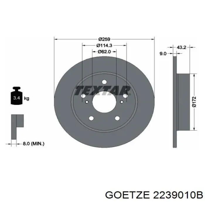 2239010B Goetze tornillo de culata