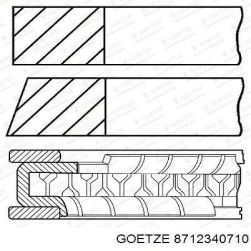 3104164050 Yenmak Pistón completo para 1 cilindro, segunda reparación (+0,50 mm)