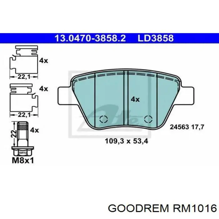 Pastillas de freno traseras Volkswagen Jetta 6 162, 163, AV3, AV2, AY2, AY3