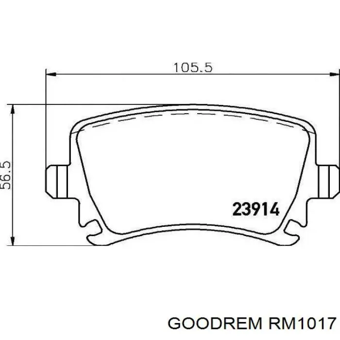 RM1017 Goodrem pastillas de freno traseras