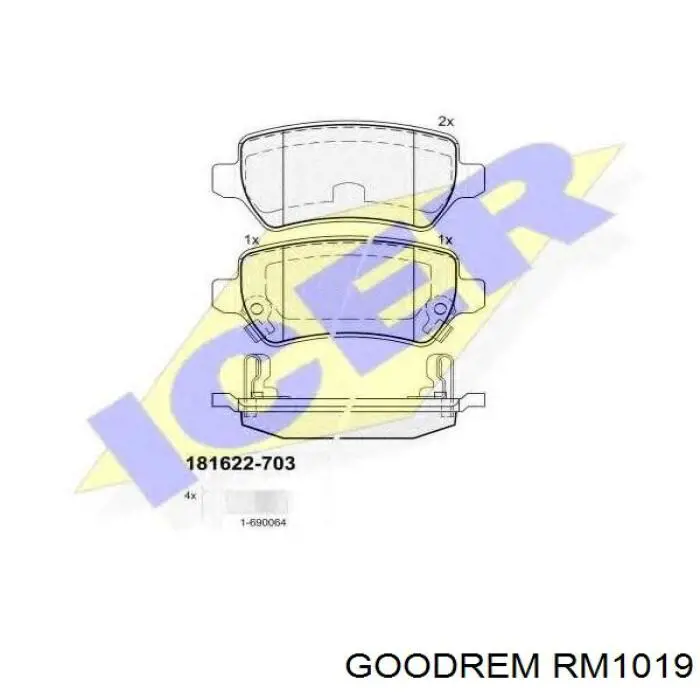 Comprar RM1019 Goodrem Pastillas de freno traseras
