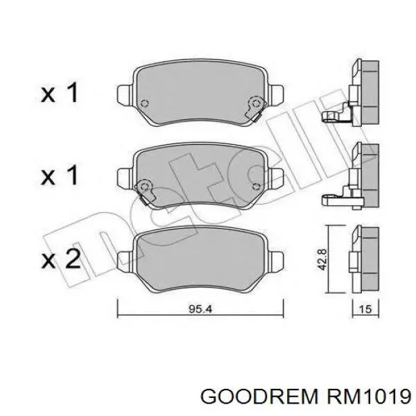 RM1019 Goodrem pastillas de freno traseras