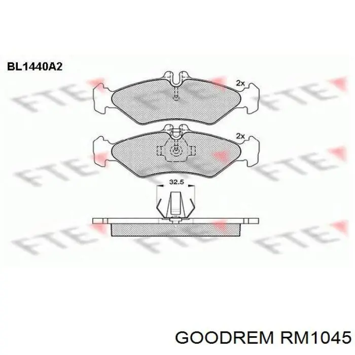 RM1045 Goodrem pastillas de freno traseras