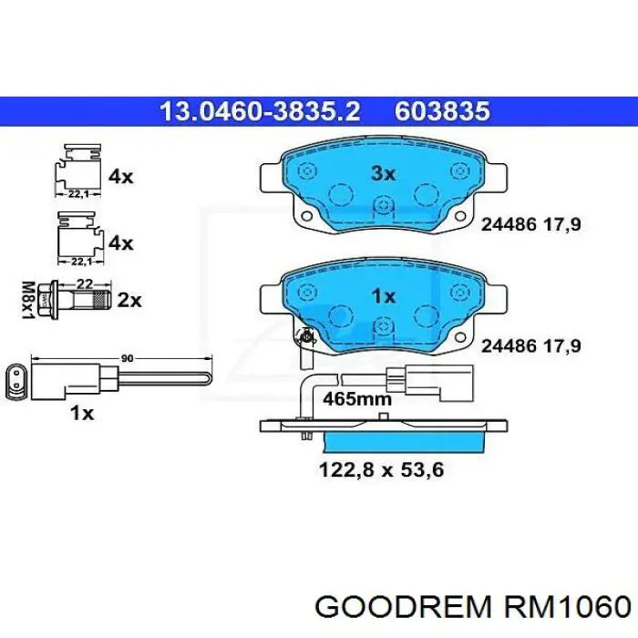 RM1060 Goodrem Pastillas freno traseras