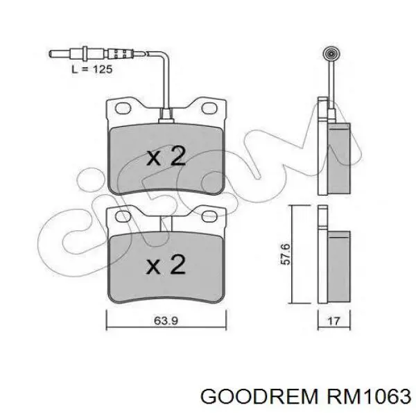 Pastillas de freno traseras RM1063 Goodrem
