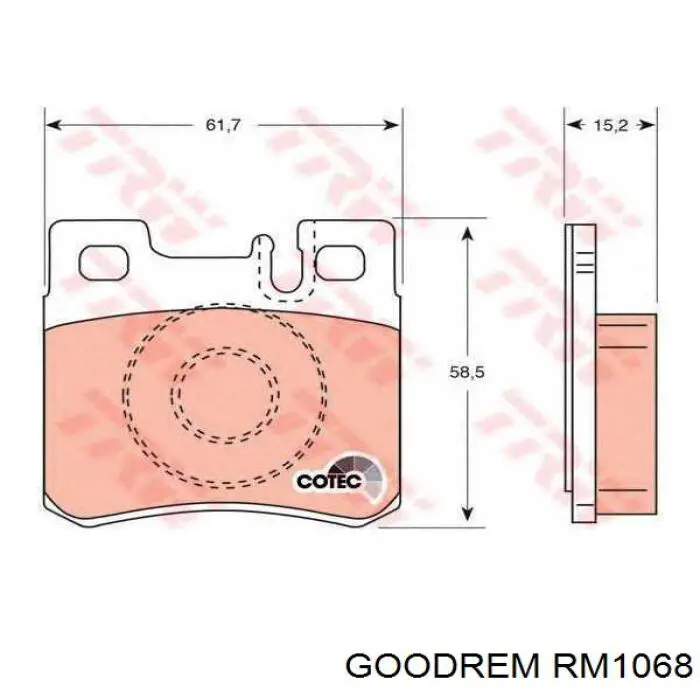 RM1068 Goodrem pastillas de freno traseras