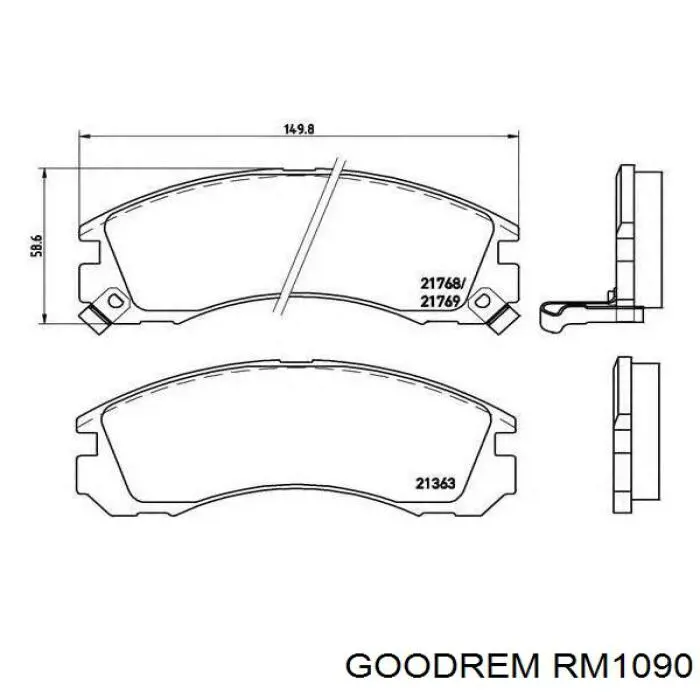 RM1090 Goodrem pastillas de freno delanteras