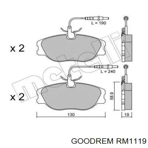 RM1119 Goodrem freno de disco delantero