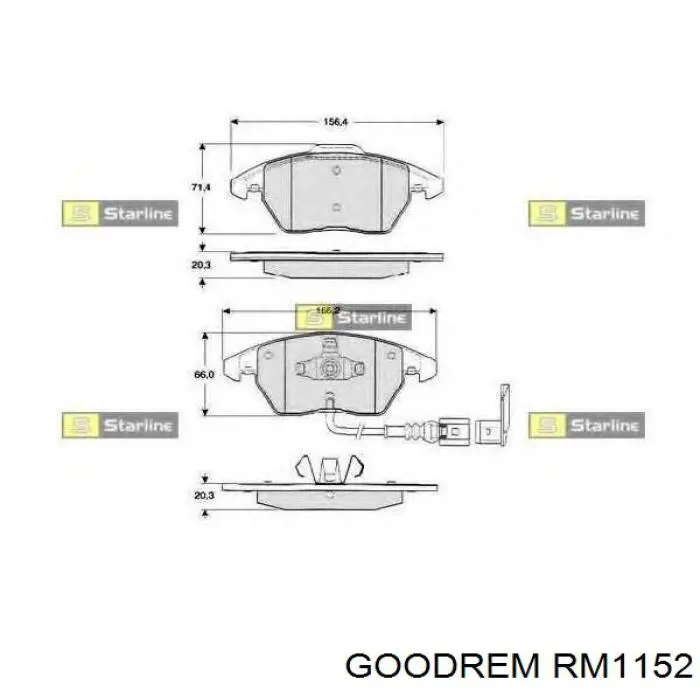 RM1152 Goodrem pastillas de freno delanteras