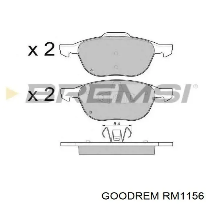 RM1156 Goodrem pastillas de freno delanteras