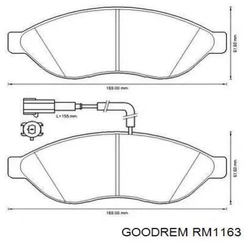 RM1163 Goodrem pastillas de freno delanteras
