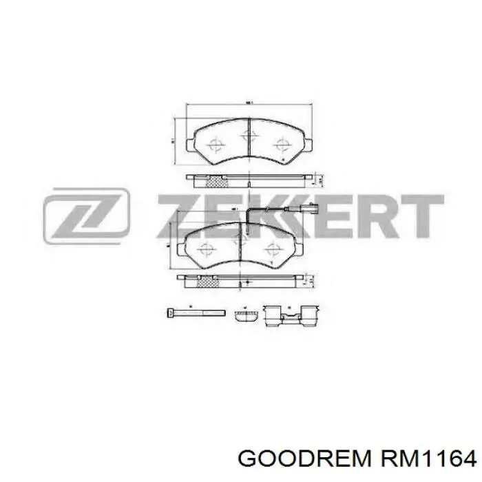 RM1164 Goodrem pastillas de freno delanteras