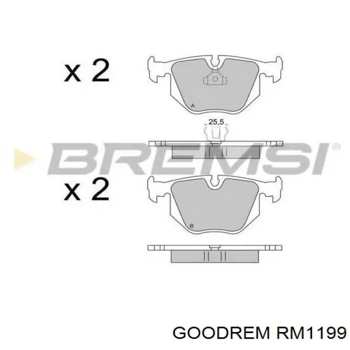 RM1199 Goodrem pastillas de freno delanteras