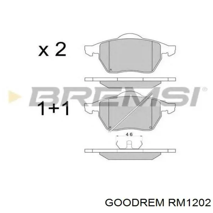 Comprar RM1202 Goodrem Pastillas delanteras de freno