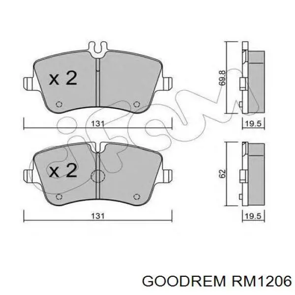 RM1206 Goodrem pastillas de freno delanteras