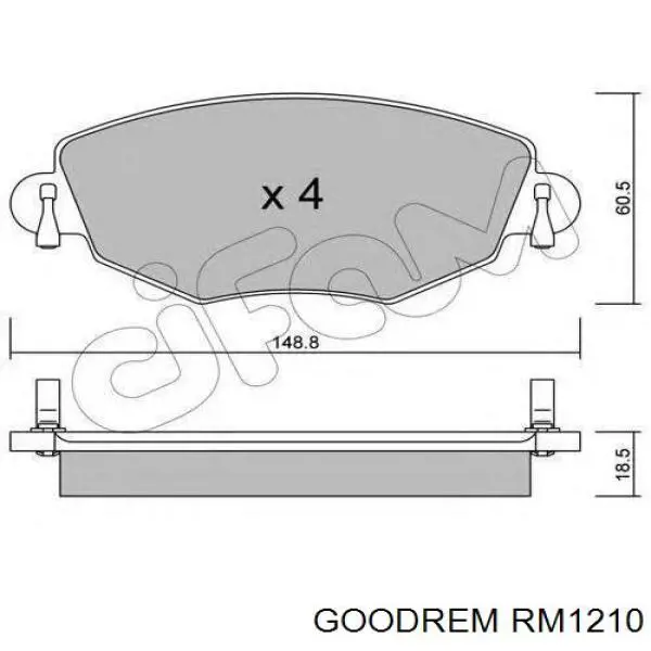 RM1210 Goodrem pastillas de freno delanteras