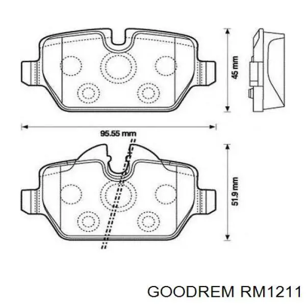 RM1211 Goodrem pastillas de freno traseras