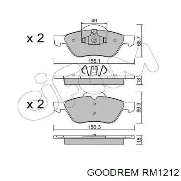 RM1212 Goodrem pastillas de freno delanteras
