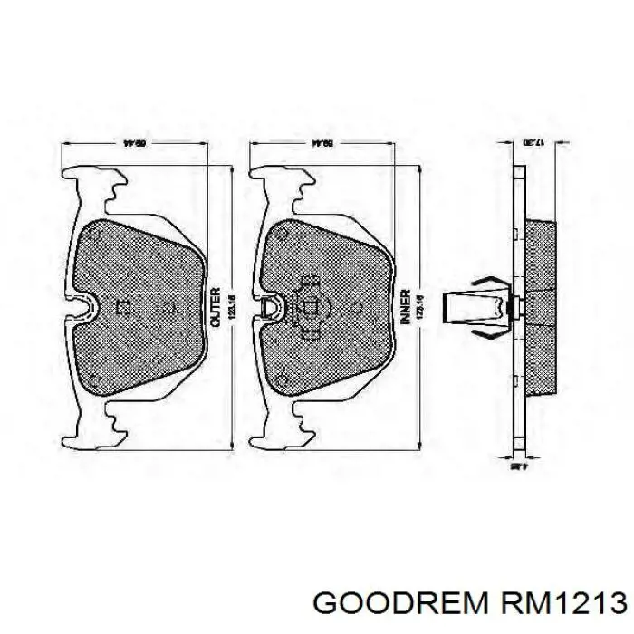 RM1213 Goodrem pastillas de freno traseras