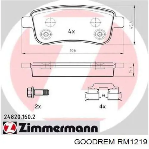 RM1219 Goodrem Pastillas freno traseras