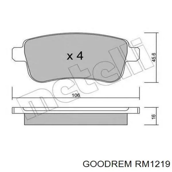 Pastillas traseras de freno Goodrem RM1219 precio, desde 20,76 EUR