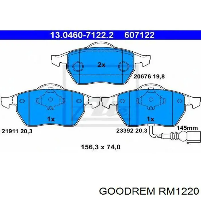 RM1220 Goodrem Pastillas delanteras