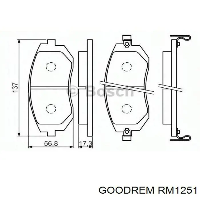 RM1251 Goodrem pastillas de freno delanteras