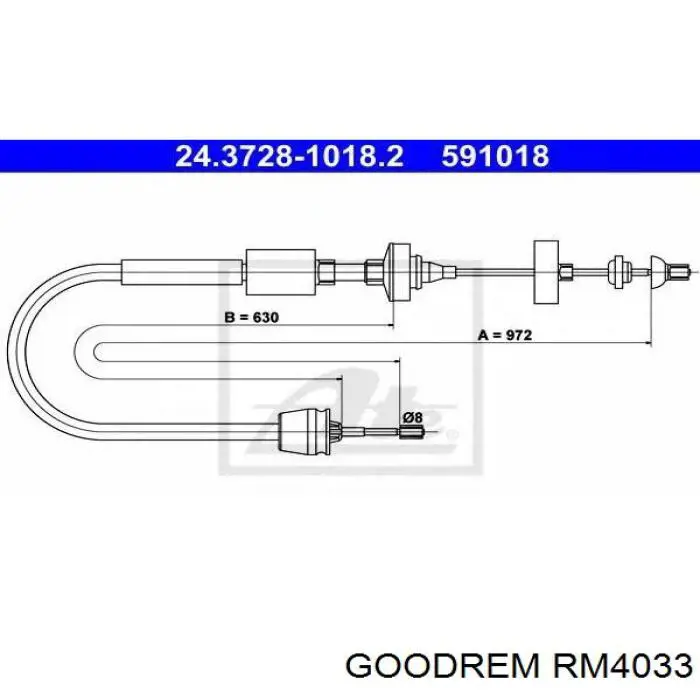 Cable de embrague 8200073170 Renault (RVI)