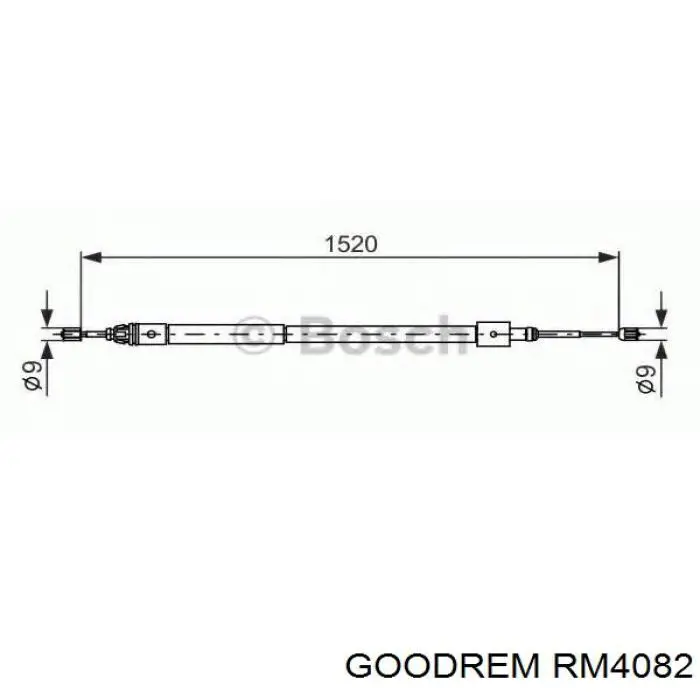 RM4082 Goodrem cable de freno de mano trasero derecho