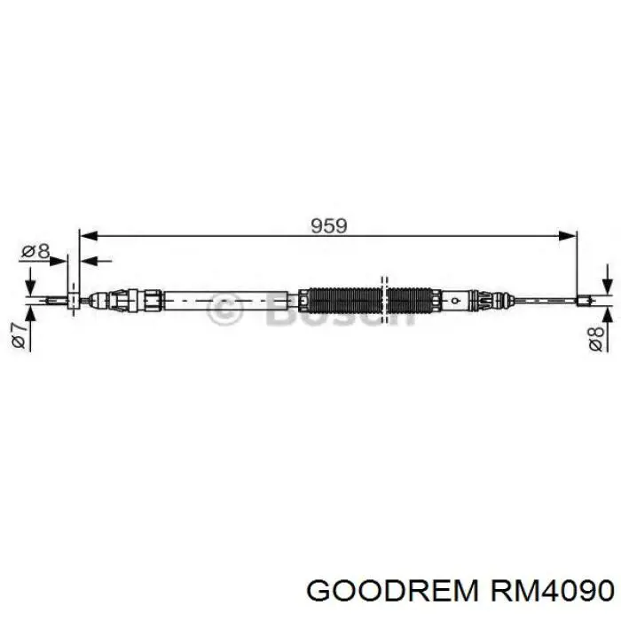 RM4090 Goodrem cable de freno de mano trasero derecho