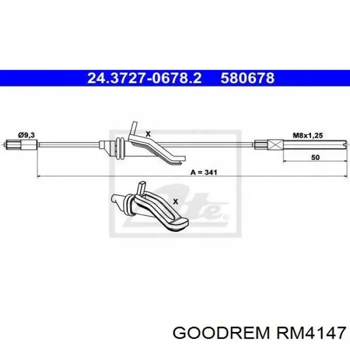 RM4147 Goodrem cable de freno de mano delantero