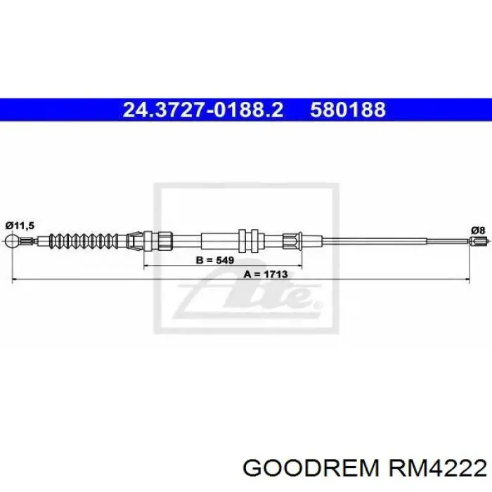 RM4222 Goodrem cable de freno de mano trasero derecho/izquierdo