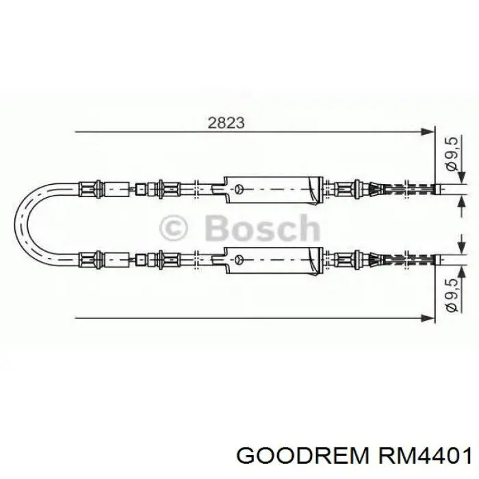 RM4401 Goodrem Cable de freno de mano trasero derecho/izquierdo