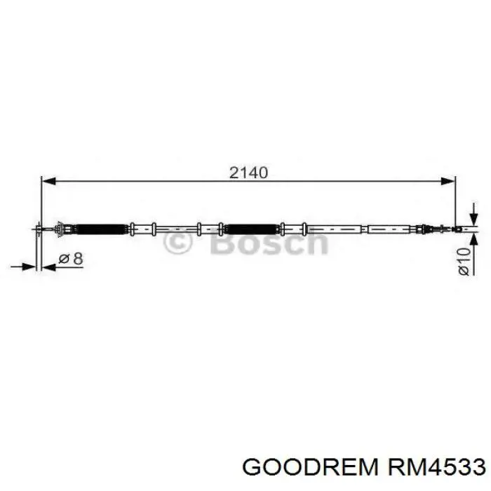 RM4533 Goodrem cable de freno de mano trasero derecho