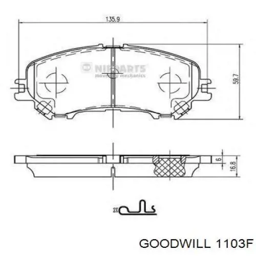 Pastillas de freno delanteras Nissan Qashqai 2 J11