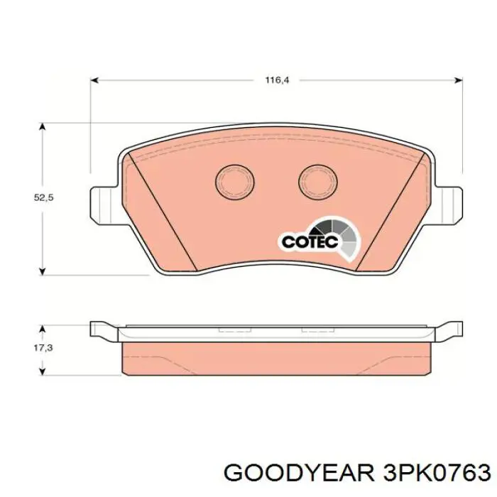 3PK0763 Goodyear correa trapezoidal