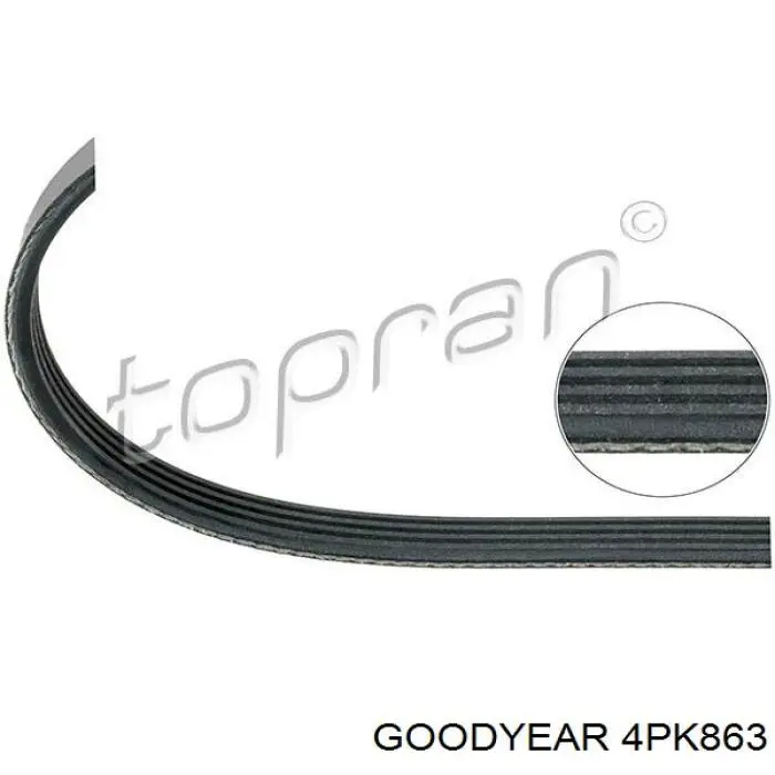 4PK863 Goodyear correa trapezoidal