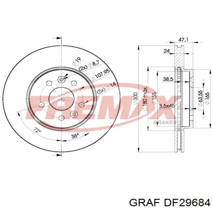 Freno de disco delantero Jaguar X-type CF1