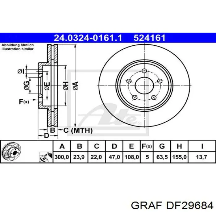 Freno de disco delantero Jaguar X-type CF1