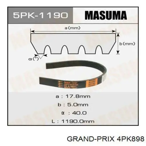 Correa trapezoidal Subaru Forester 1 S10, SF