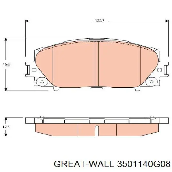 Pastillas de freno 3501140G08 Great Wall