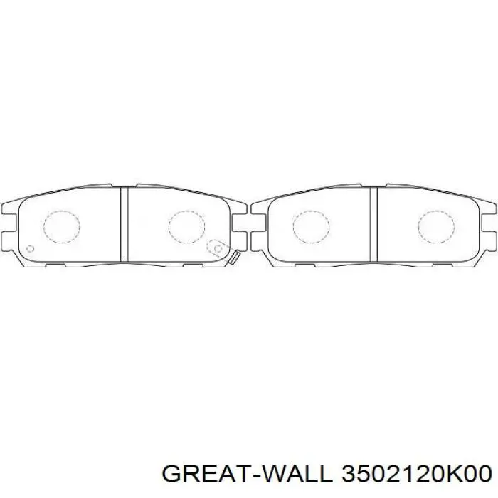 Pastillas de freno traseras 3502120K00 Great Wall