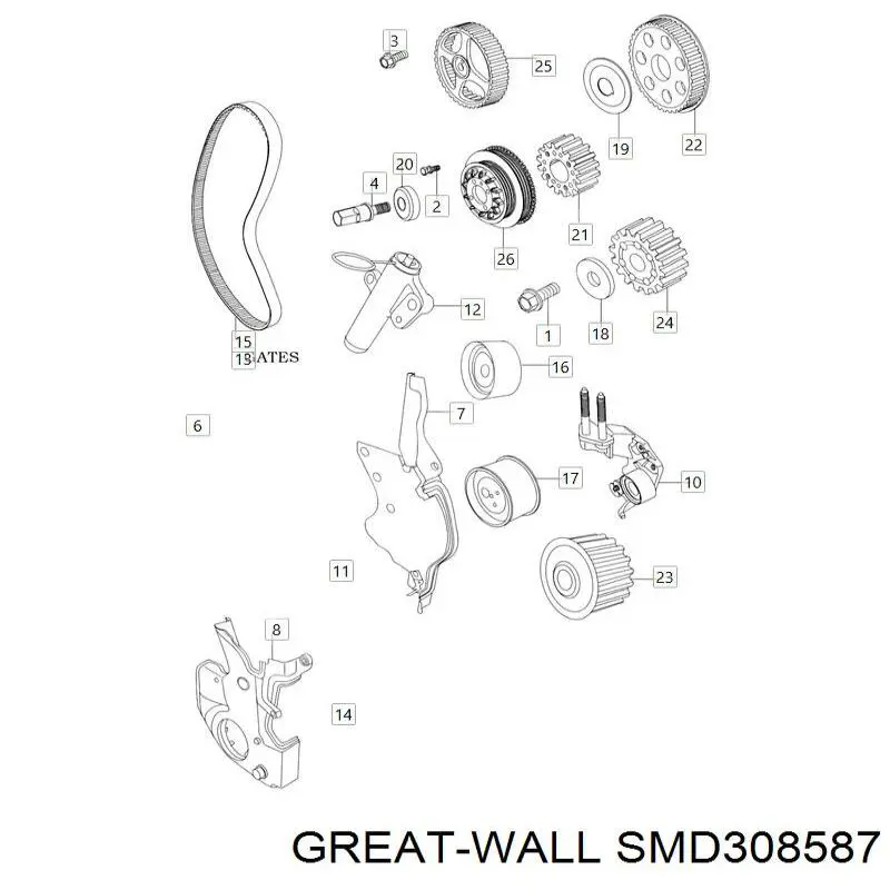 Tensor de la correa de distribución Great Wall SMD308587 precio, desde 64,45 EUR